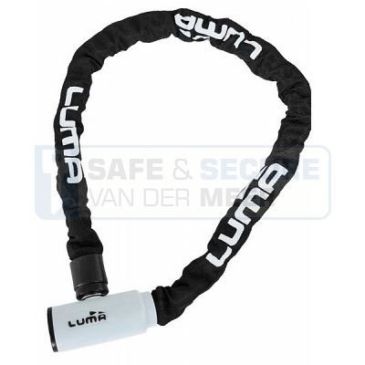 Luma ketting ketting 120 cm., 8 mm. schakel met Enduro 8 slot, wit/zwart 